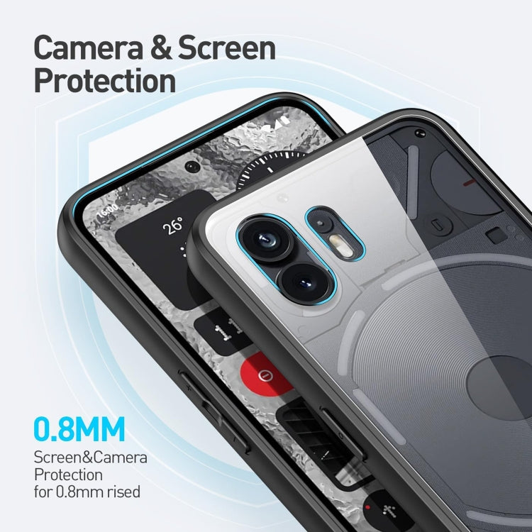 For Nothing Phone 2 Transparent Shockproof TPU Phone Case(Black)