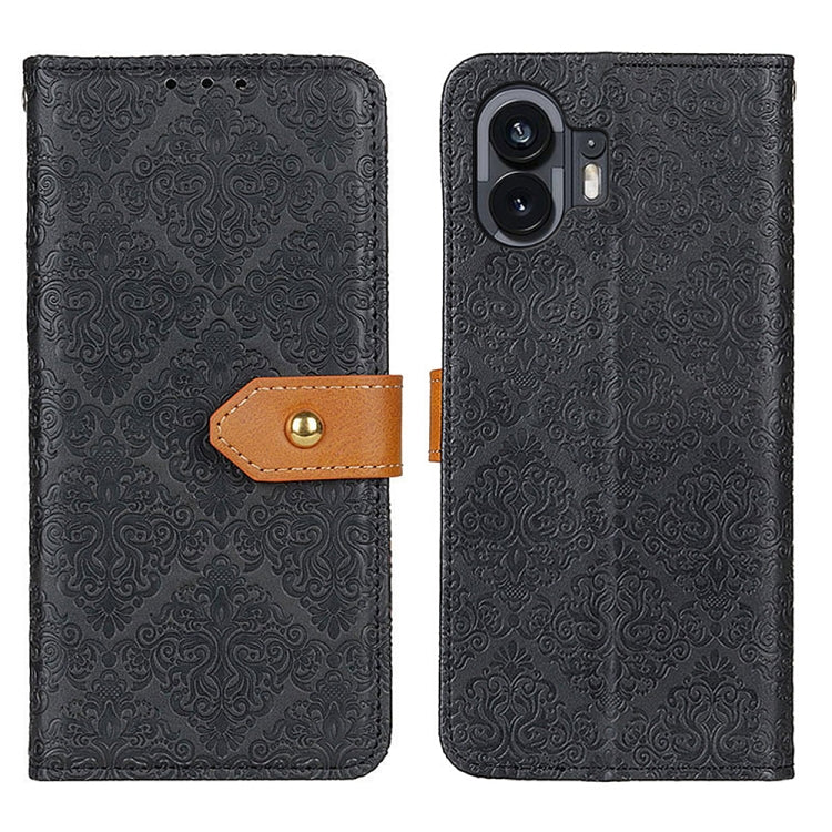 For Nothing Phone 2 European Floral Embossed Leather Phone Case