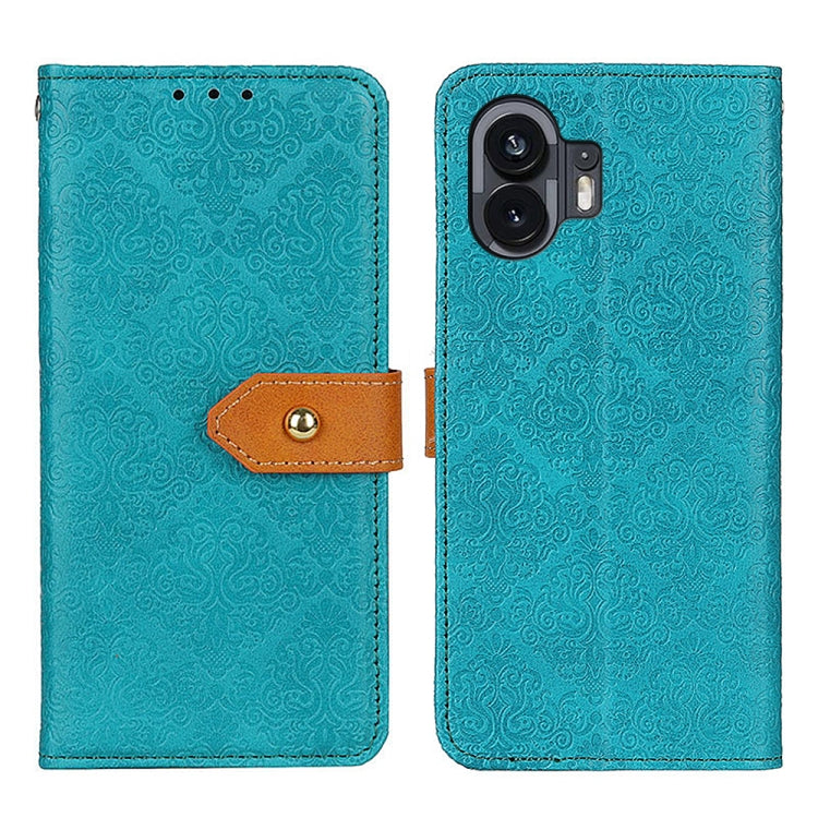 For Nothing Phone 2 European Floral Embossed Leather Phone Case