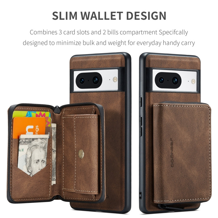 For Google Pixel 8 JEEHOOD Magnetic Zipper Wallet Phone Leather Case