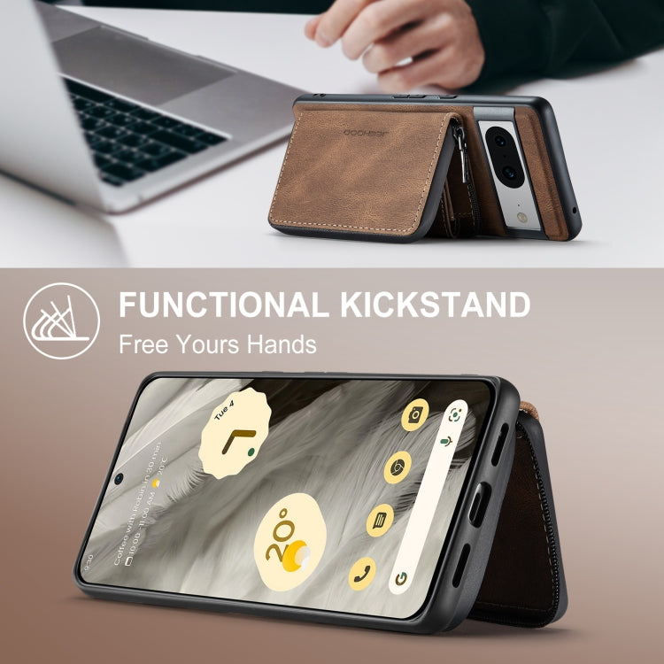 For Google Pixel 8 JEEHOOD Magnetic Zipper Wallet Phone Leather Case