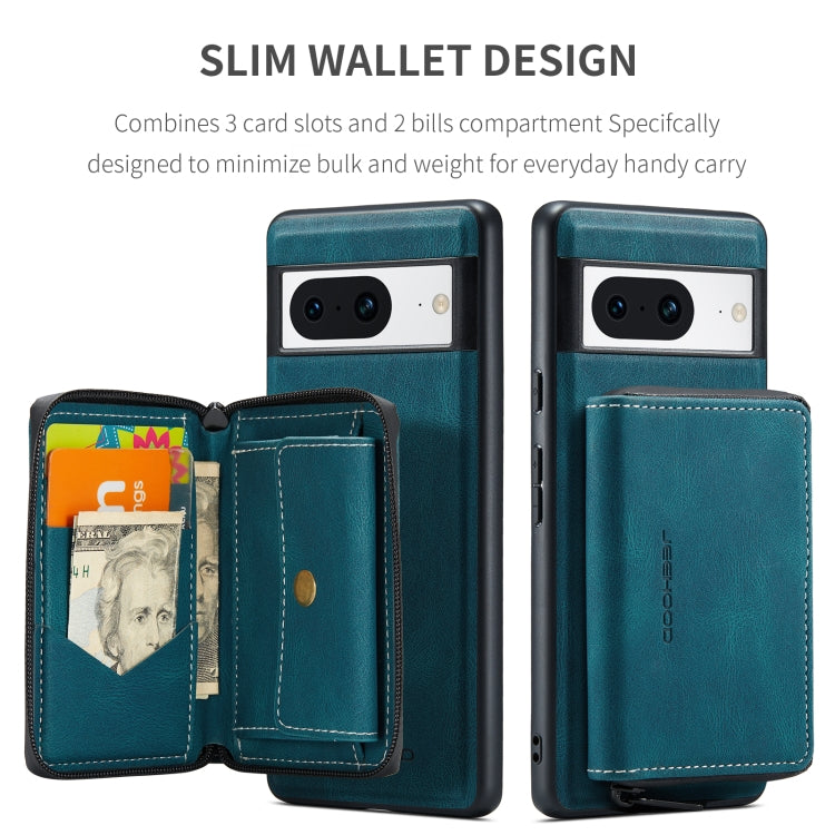 For Google Pixel 8 JEEHOOD Magnetic Zipper Wallet Phone Leather Case