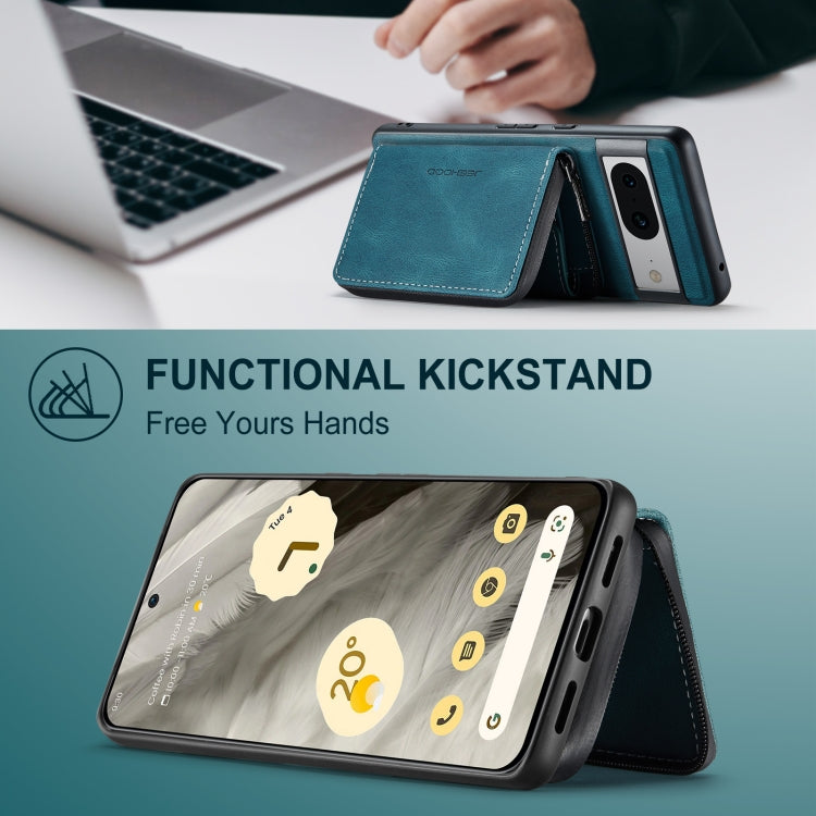 For Google Pixel 8 JEEHOOD Magnetic Zipper Wallet Phone Leather Case