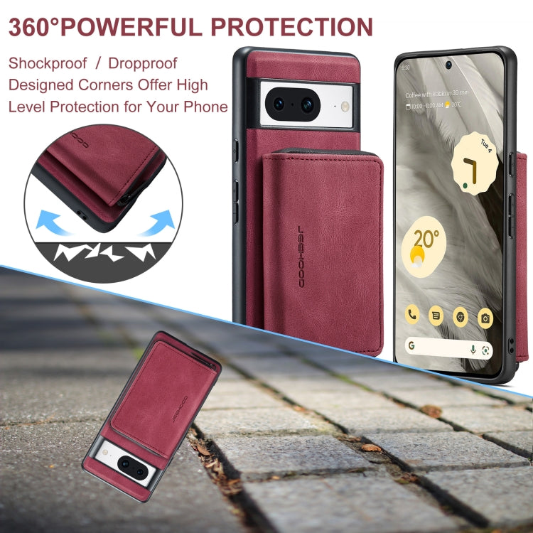 For Google Pixel 8 JEEHOOD Magnetic Zipper Wallet Phone Leather Case