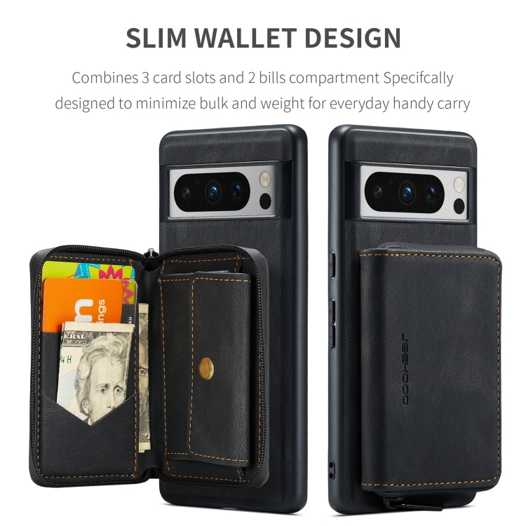 For Google Pixel 8 Pro JEEHOOD Magnetic Zipper Wallet Phone Leather Case