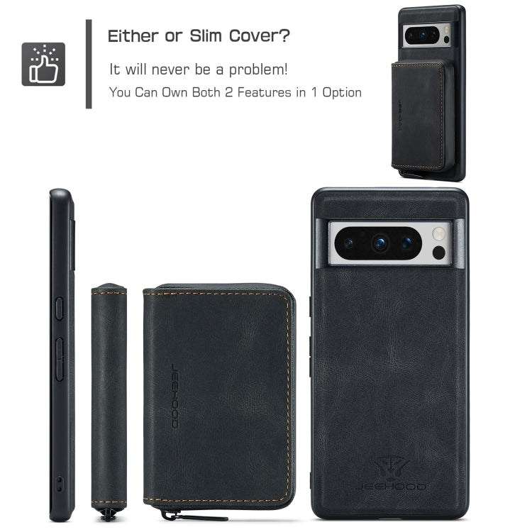 For Google Pixel 8 Pro JEEHOOD Magnetic Zipper Wallet Phone Leather Case