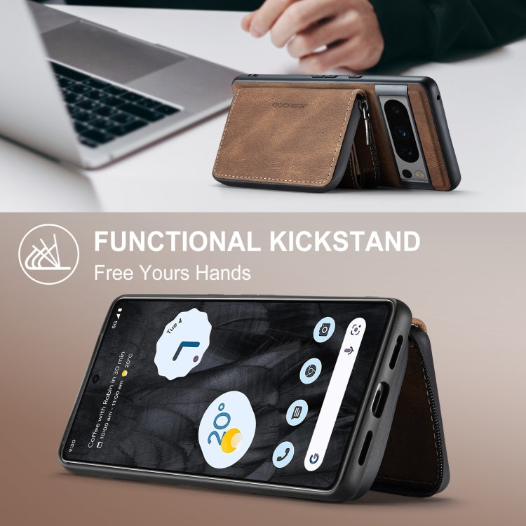 For Google Pixel 8 Pro JEEHOOD Magnetic Zipper Wallet Phone Leather Case