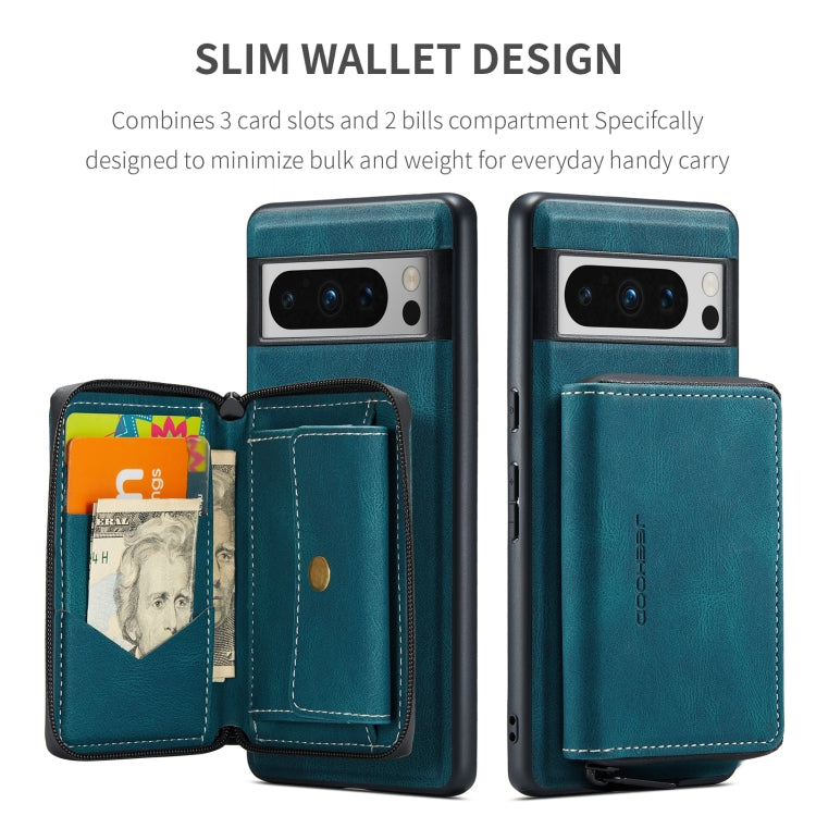 For Google Pixel 8 Pro JEEHOOD Magnetic Zipper Wallet Phone Leather Case