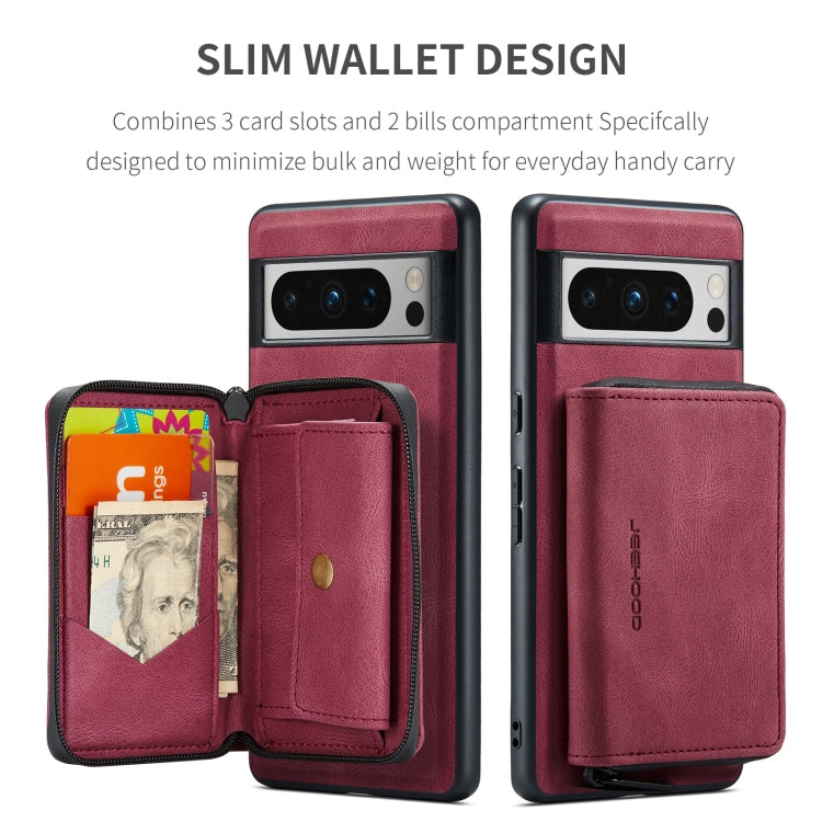 For Google Pixel 8 Pro JEEHOOD Magnetic Zipper Wallet Phone Leather Case