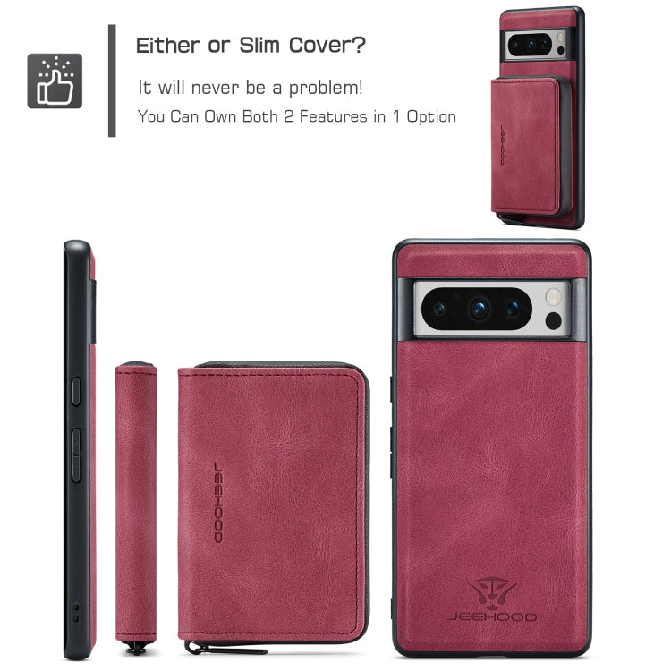 For Google Pixel 8 Pro JEEHOOD Magnetic Zipper Wallet Phone Leather Case