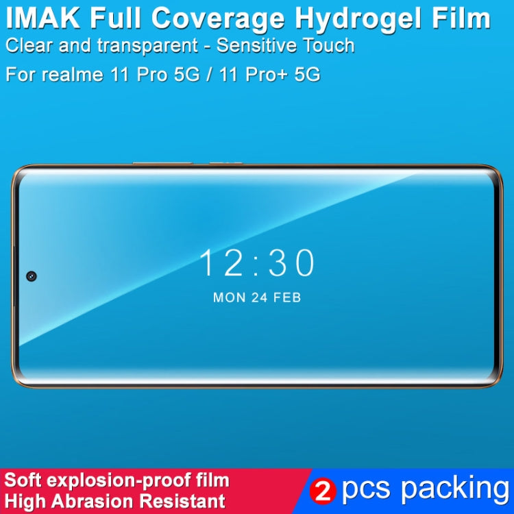 For Realme 11 Pro 5G / 11 Pro+ 5G 2pcs imak Curved Full Screen Hydrogel Film Protector