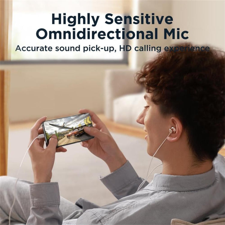 JOYRO0M JR-EC07 Type-C Metal Half In-Ear Wired Earphone, Length: 1.2m