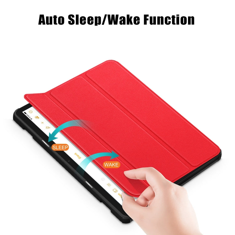 For Amazon Fire  HD 10 2023  Custer Pure Color 3-Fold Holder Smart Leather Tablet Case