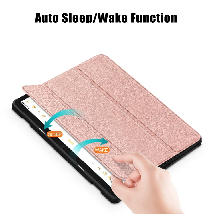 For Amazon Fire  HD 10 2023  Custer Pure Color 3-Fold Holder Smart Leather Tablet Case