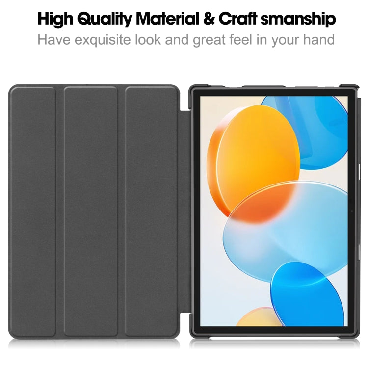 For Teclast M40 Pro 2023 Custer Pure Color 3-Fold Holder Leather Tablet Case