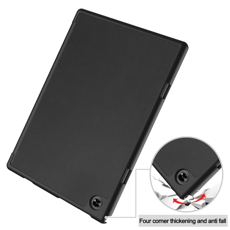For Teclast M40 Pro 2023 Custer Pure Color 3-Fold Holder Leather Tablet Case