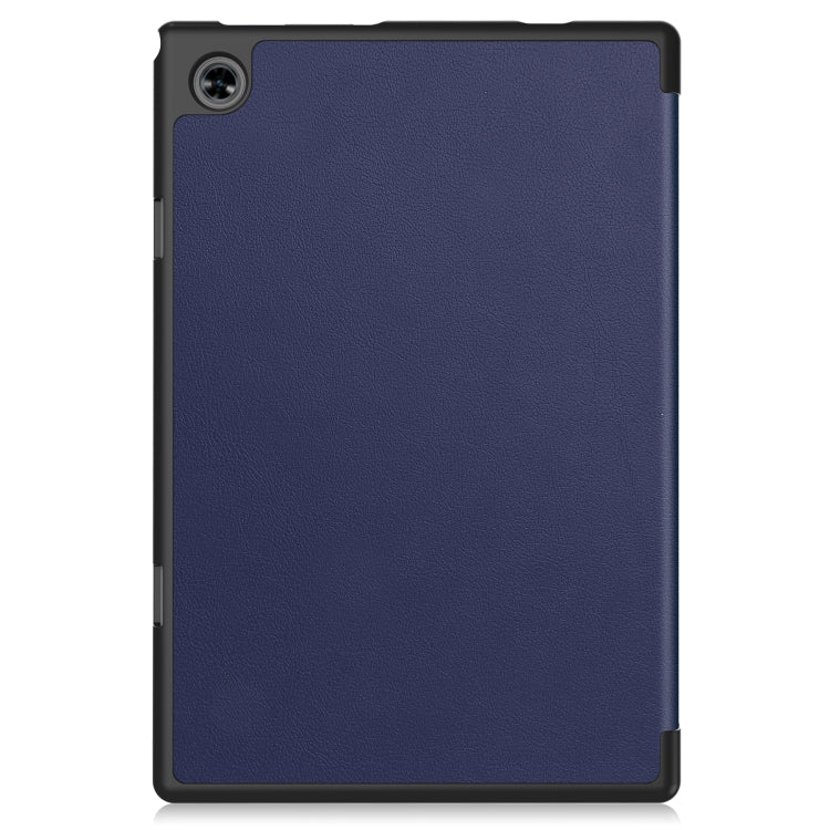 For Teclast M40 Pro 2023 Custer Pure Color 3-Fold Holder Leather Tablet Case