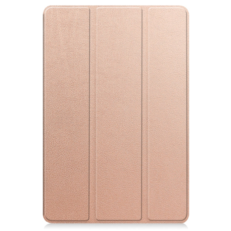 For Teclast M40 Pro 2023 Custer Pure Color 3-Fold Holder Leather Tablet Case