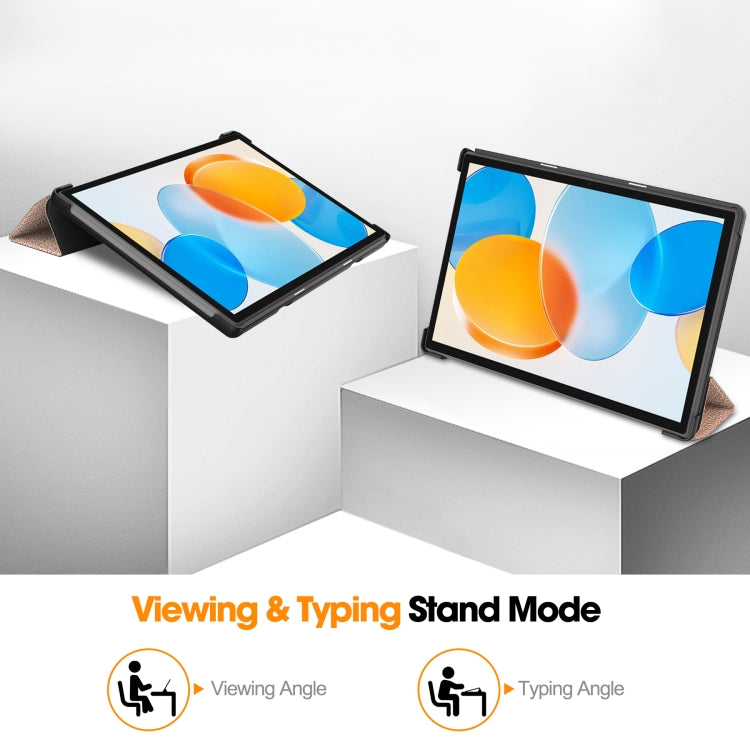 For Teclast M40 Pro 2023 Custer Pure Color 3-Fold Holder Leather Tablet Case