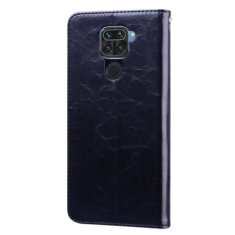 For Xiaomi Redmi Note 9 Business Style Oil Wax Texture Horizontal Flip Leather Case with Holder & Card Slots & Wallet