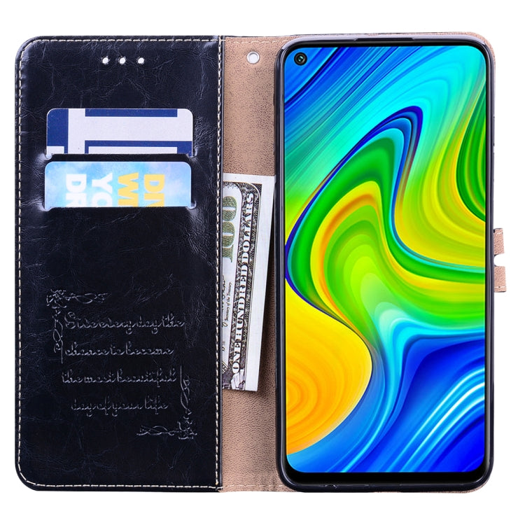 For Xiaomi Redmi Note 9 Business Style Oil Wax Texture Horizontal Flip Leather Case with Holder & Card Slots & Wallet