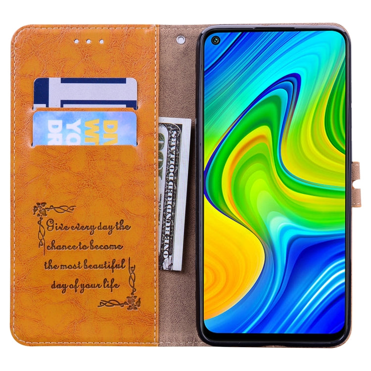 For Xiaomi Redmi Note 9 Business Style Oil Wax Texture Horizontal Flip Leather Case with Holder & Card Slots & Wallet