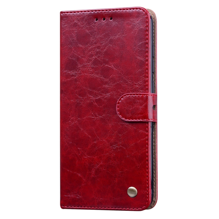 For Xiaomi Redmi Note 9 Business Style Oil Wax Texture Horizontal Flip Leather Case with Holder & Card Slots & Wallet