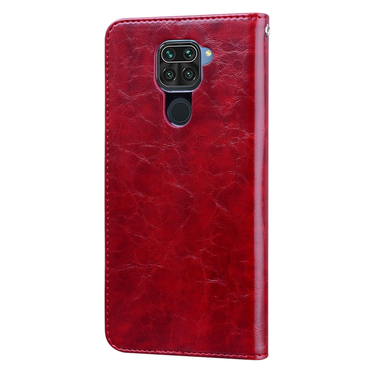 For Xiaomi Redmi Note 9 Business Style Oil Wax Texture Horizontal Flip Leather Case with Holder & Card Slots & Wallet
