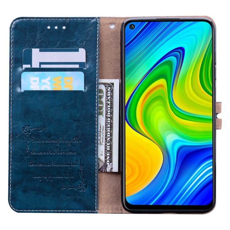 For Xiaomi Redmi Note 9 Business Style Oil Wax Texture Horizontal Flip Leather Case with Holder & Card Slots & Wallet