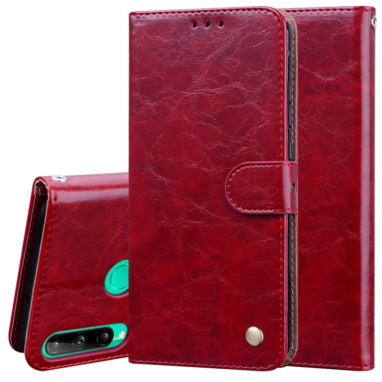 For Huawei P40 lite E Business Style Oil Wax Texture Horizontal Flip Leather Case with Holder & Card Slots & Wallet