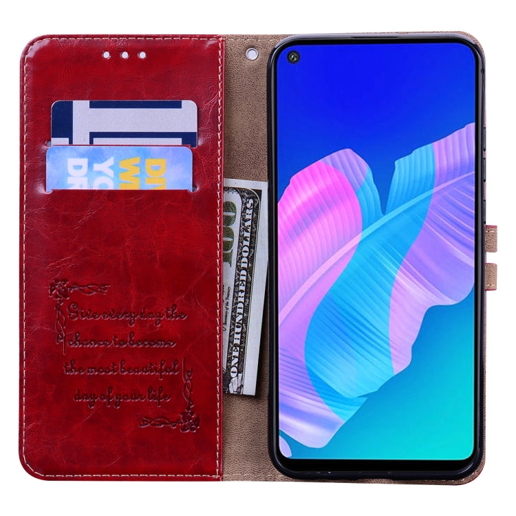 For Huawei P40 lite E Business Style Oil Wax Texture Horizontal Flip Leather Case with Holder & Card Slots & Wallet