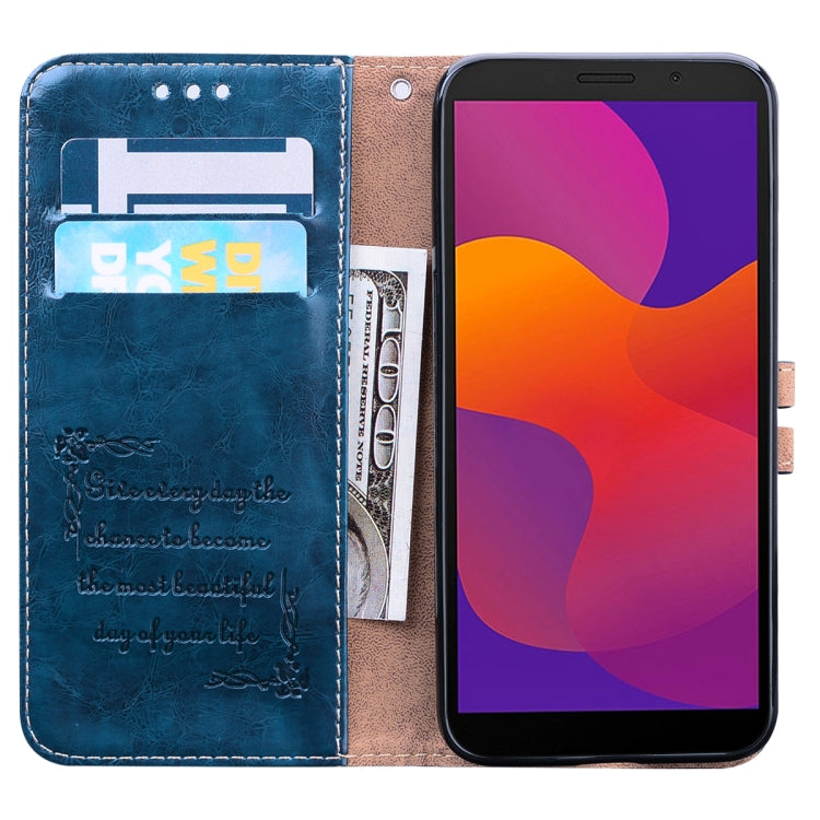 For Huawei Honor 9S Business Style Oil Wax Texture Horizontal Flip Leather Case with Holder & Card Slots & Wallet