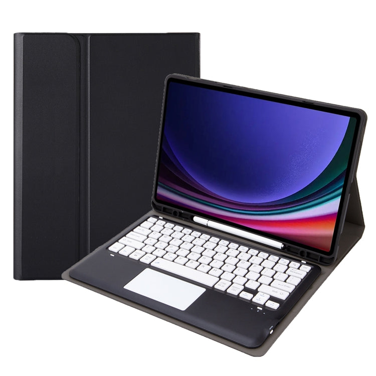 A810B-A For Samsung Galaxy Tab S9+ Touch Pad Detachable Bluetooth Keyboard Leather Tablet Case