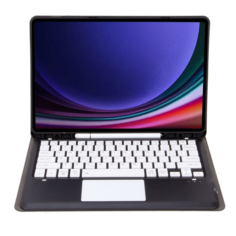 A810B-A For Samsung Galaxy Tab S9+ Touch Pad Detachable Bluetooth Keyboard Leather Tablet Case