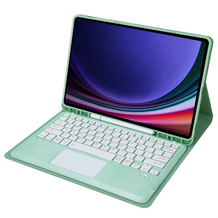A810B-A For Samsung Galaxy Tab S9+ Touch Pad Detachable Bluetooth Keyboard Leather Tablet Case