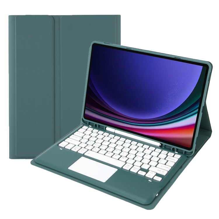 A810B-A For Samsung Galaxy Tab S9+ Touch Pad Detachable Bluetooth Keyboard Leather Tablet Case