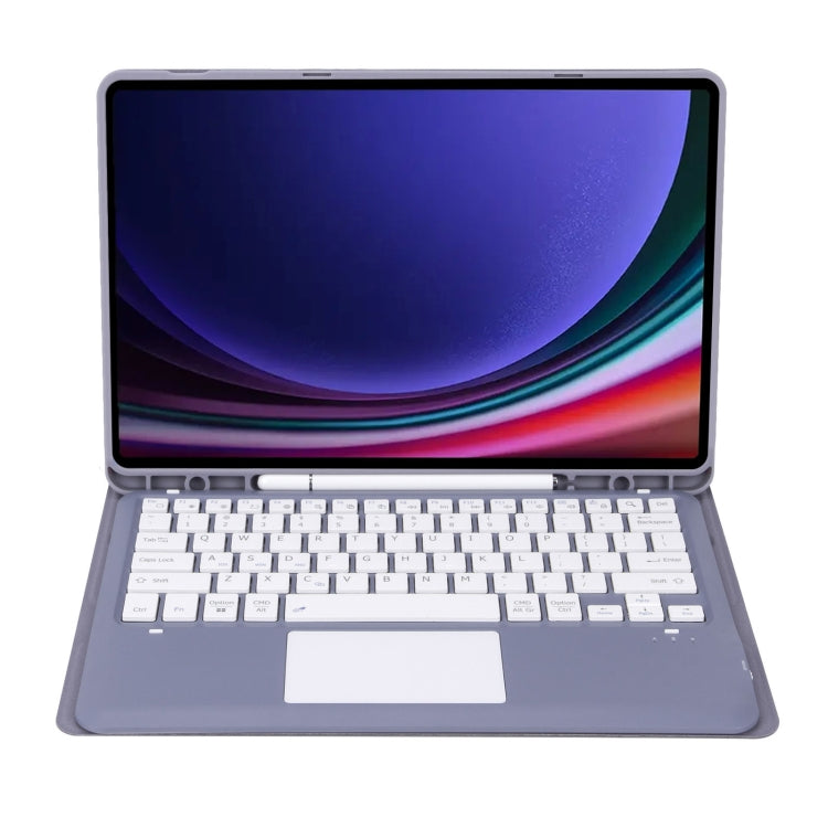 A810B-A For Samsung Galaxy Tab S9+ Touch Pad Detachable Bluetooth Keyboard Leather Tablet Case