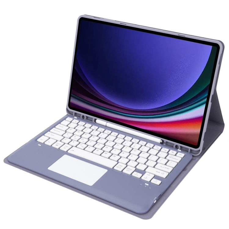 A810B-A For Samsung Galaxy Tab S9+ Touch Pad Detachable Bluetooth Keyboard Leather Tablet Case