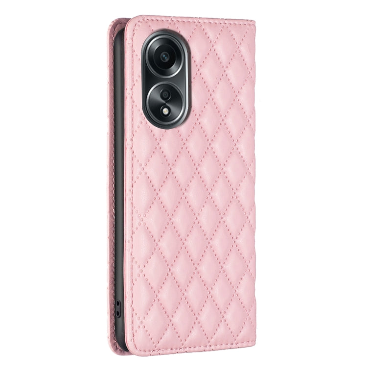 For OPPO A58 4G / A98 5G Diamond Lattice Magnetic Leather Flip Phone Case