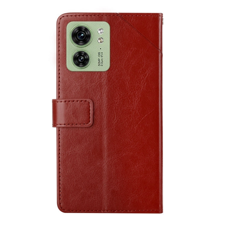 For Motorola Edge 40 HT01 Y-shaped Pattern Flip Leather Phone Case