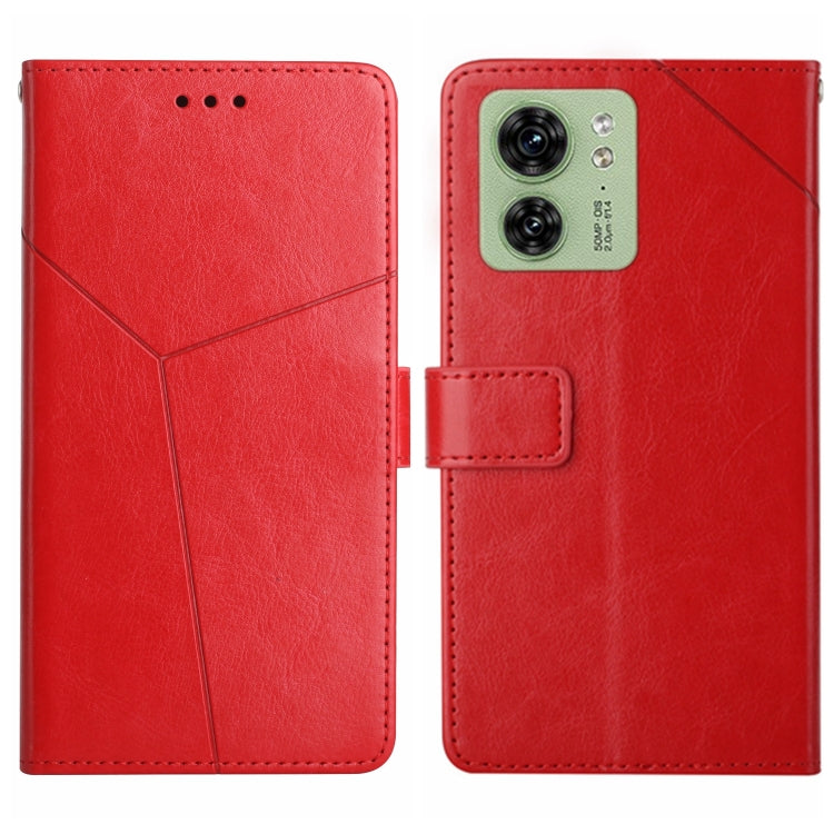For Motorola Edge 40 HT01 Y-shaped Pattern Flip Leather Phone Case
