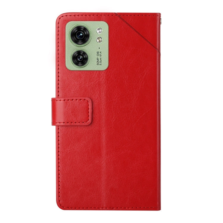 For Motorola Edge 40 HT01 Y-shaped Pattern Flip Leather Phone Case