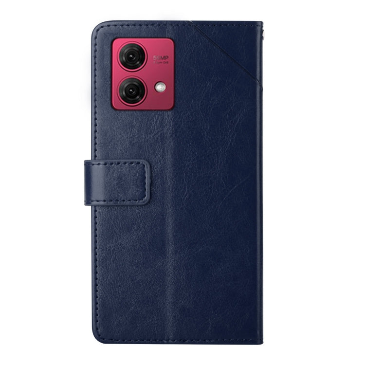 For Motorola Moto G84 HT01 Y-shaped Pattern Flip Leather Phone Case