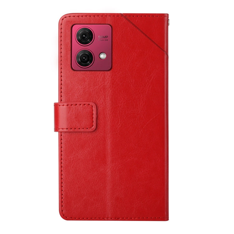 For Motorola Edge 40 Neo HT01 Y-shaped Pattern Flip Leather Phone Case
