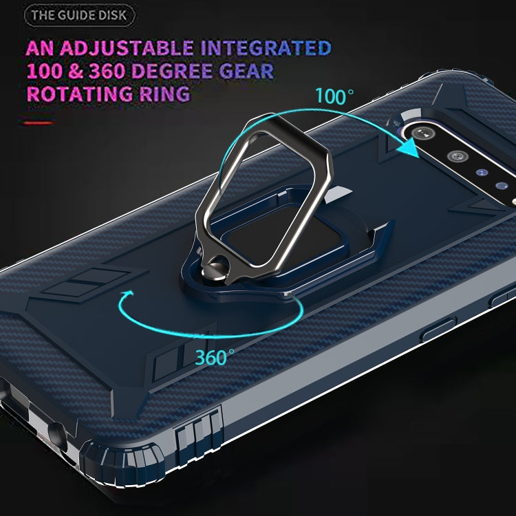 For LG V60 & V60 ThinQ Carbon Fiber Protective Case with 360 Degree Rotating Ring Holder