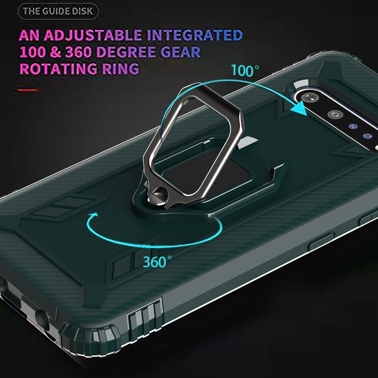 For LG V60 & V60 ThinQ Carbon Fiber Protective Case with 360 Degree Rotating Ring Holder