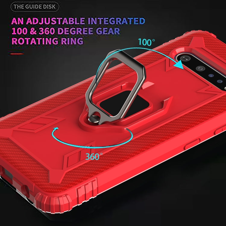For LG V60 & V60 ThinQ Carbon Fiber Protective Case with 360 Degree Rotating Ring Holder