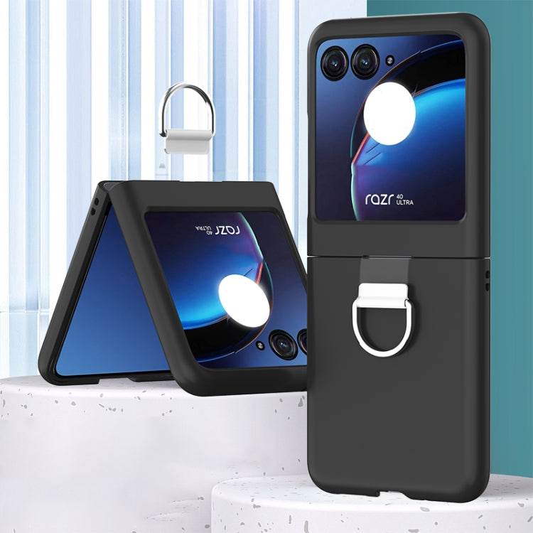 For Motorola Razr 40 Ultra Skin Feel Silicone Foldable Phone Case with Ring