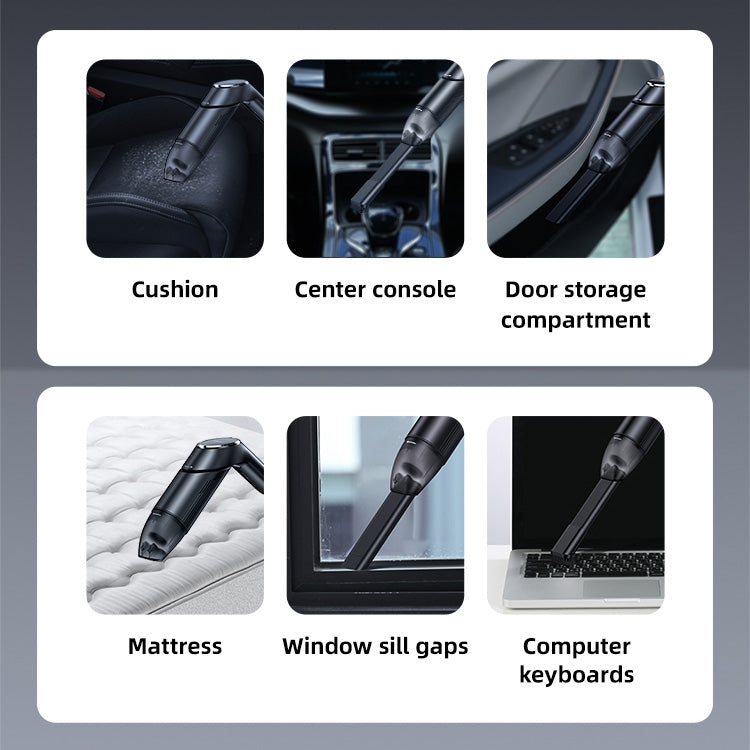 USAMS US-ZB259 YAJ Series Portable Hand-held Folding Vacuum Cleaner(Black)