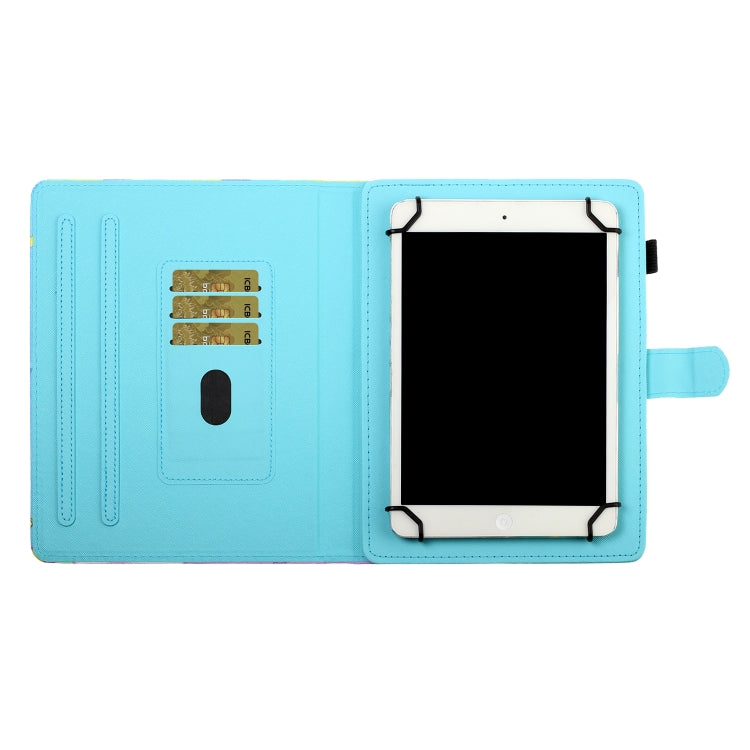 For 7 inch Universal Tablet Colored Drawing Stitching Horizontal Flip Leather Case with Holder & Card Slots & Anti-skid strip